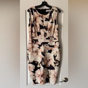 Calvin Klein Black and Cream Floral Mini Dress
